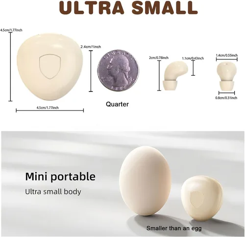 Miniatura 3 de Xmenha Mini auricular invisible pequeño inalámbrico blanco auricular para oídos pequeños canales mujeres dormir pequeños micro pequeños discretos