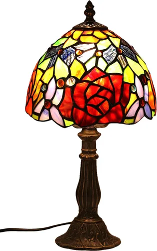 Miniatura 13 de KY&BOSAM Lámpara de Mesa Celta Irlandesa Tiffany Estilo Trébol Lámpara de Escritorio Luz Nocturna de Vidrio Emplomado 14 Pulgadas de Alto 8 Pulgadas