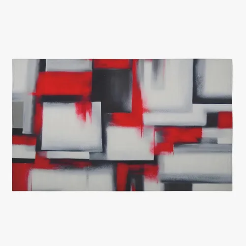 Miniatura 3 de Alfombra de arte abstracto rojo, negro y blanco, alfombra de arte moderno de 3 x 5 pies, 4 x 6 pies, 5 x 7 pies, 8 x 10 pies, alfombras grandes