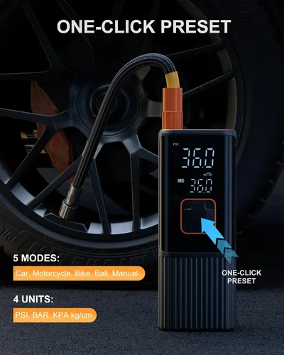 Miniatura 4 de Compresor de aire portátil para inflador de neumáticos, compresor de aire portátil 6 veces más rápido de 180 PSI, bomba de aire eléctrica