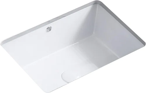 Miniatura 10 de Lavabo de Tocador de Baño de 16 Pulgadas, Lavabo Pequeño de Montaje Inferior para Baño, Lavabo Rectangular de Porcelana Blanca para Gabinete 15.75