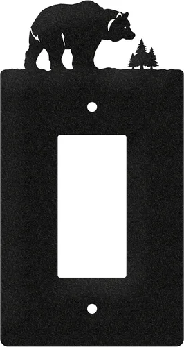 Miniatura 8 de SWEN Products Bear Wildlife - Placa de pared (interruptor simple, negro)