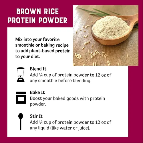 Miniatura 5 de Judee's Gluten Free Proteína de arroz integral en polvo, proteína vegana a base de plantas, reemplazo de comidas sin gluten, 1.5 libras, sin sabor