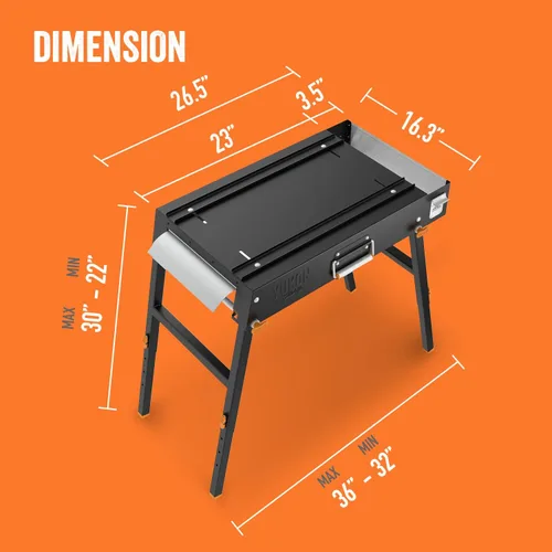Miniatura 5 de Yukon Glory™ Mesa de Parrilla Portátil Universal/Soporte de Planchas de Parrilla Plana con Caddy Integrado - Diseñado para Adaptarse a la Plancha