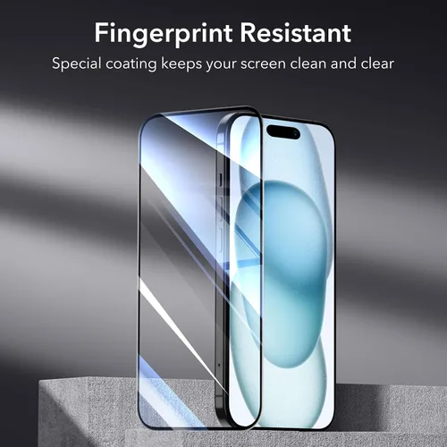 Miniatura 8 de ESR Juego de protectores de pantalla para iPhone 14, 3 protectores de pantalla de vidrio templado y 1 juego de protectores de lente de cámara