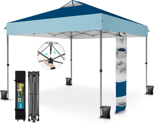 Miniatura 16 de PHI VILLA Tienda de campaña desplegable de 10 x 10 pies para exteriores, para eventos, fiestas, tienda de campaña de 100 pies cuadrados, color blanco