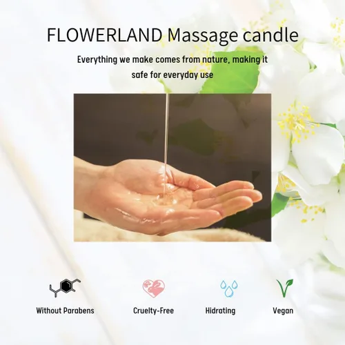 Miniatura 2 de FLOWERLAND Vela de aceite de masaje de jazmín, aceite de masaje hidratante para spa en casa, aceites de masaje corporal lujosos e hidratantes