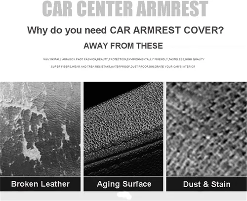 Miniatura 2 de Funda para consola central de coche, universal, de cuero sintético, reposabrazos para auto, protector de reposabrazos de consola central, apto