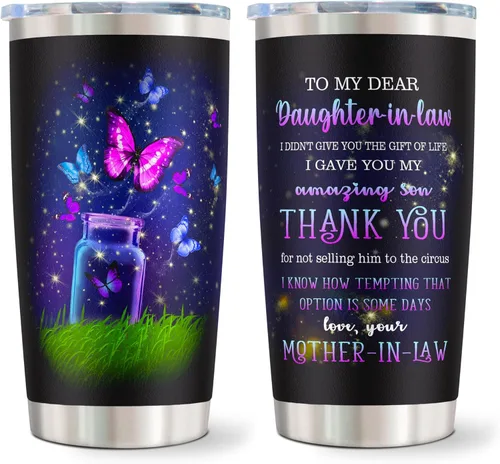 Regalos para Nuera, Los Mejores Regalos de Cumpleaños para Nuera de Suegra Ideas de Regalo, Regalos de Navidad para Futura Nuera Vaso Térmico de