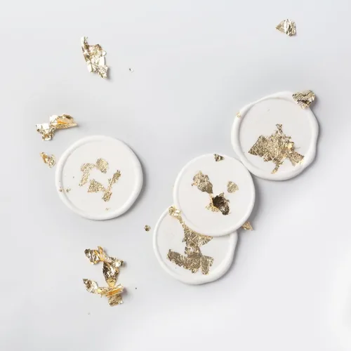 Miniatura 5 de UNIQOOO Sello redondo de cera en blanco de 1 pulgada para invitaciones de boda, cabeza de latón macizo sin grabado, perfecto para invitaciones