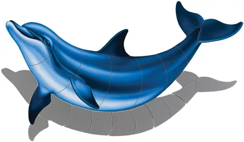 Mosaico de porcelana para piscina Dolphin B Bottlenose (36" x 20" con sombra)