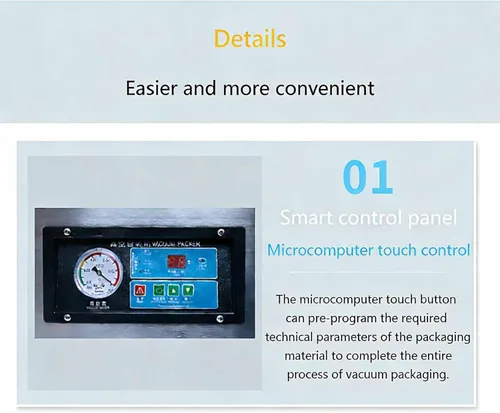 Miniatura 3 de Commercial Chamber Vacuum Sealer, Stainless Steel Food Packaging Machine, Powerful Automatic Sealing for Meat, Fish & Sous Vide - Professional