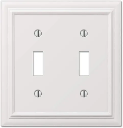 Miniatura 25 de Amerelle 94BW Continental - Placa de pared, 1 en blanco, metal fundido, blanco, 1 paquete