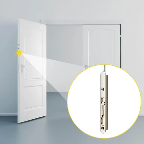 Miniatura 6 de Blulu 1 perno empotrado de palanca abatible extendida de 18 pulgadas para puerta doble, extralarga y resistente, aleación de zinc francesa