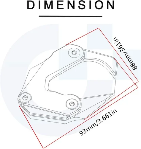 Miniatura 5 de Soporte lateral para motocicleta, ampliadora de extensión para B-M-W R 2012-2018 R1250GS R 1250 GS 2018-2023 R1200GS Rallye 2016-2018 (negro + negro)