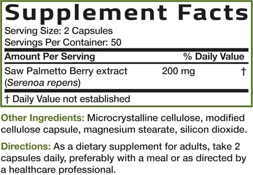Miniatura 7 de Bronson Saw Palmetto Extra Strength apoya la función saludable de la próstata y el apoyo a la salud urinaria, sin OMG, 100 cápsulas vegetarianas
