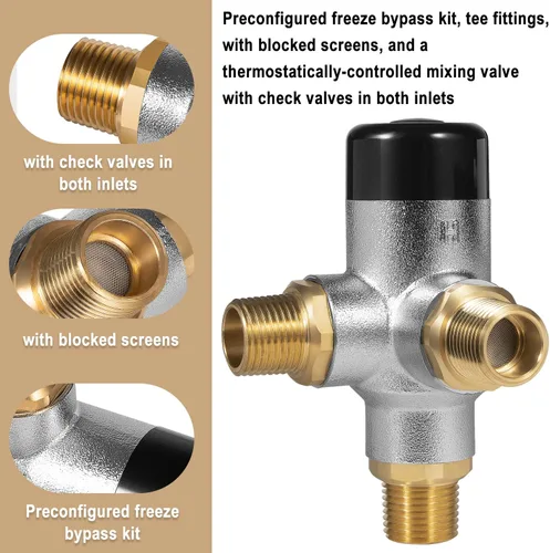 Miniatura 3 de Válvula mezcladora 90029 compatible con calentador de agua Atwood XT, para modelos de 10 galones G16EXT, GE16EXT, GEH16EXT, etc., reemplaza
