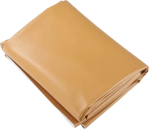 Miniatura 4 de Picheng Hojas de cuero sintético de vinilo: tela de piel sintética suave marrón claro, impermeable, 54 x 36 pulgadas, tapicería de vinilo suave