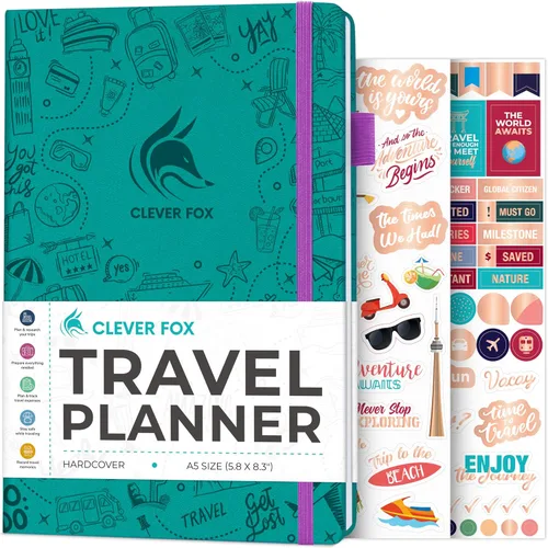 Miniatura 26 de Clever Fox Bolsillo para diario de viaje, organizador de itinerarios de vacaciones y viajes por carretera, diario de memoria de viaje, cuaderno