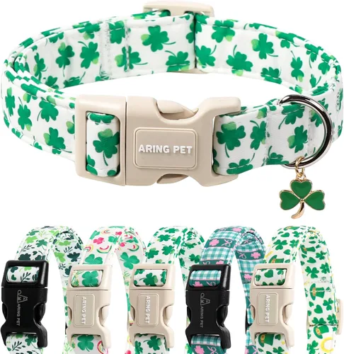 Miniatura 25 de Aring Pet Collar navideño para perro, lindo, ajustable, de algodón, para cachorros, perros pequeños, medianos y grandes, con copos de nieve, rojo Z