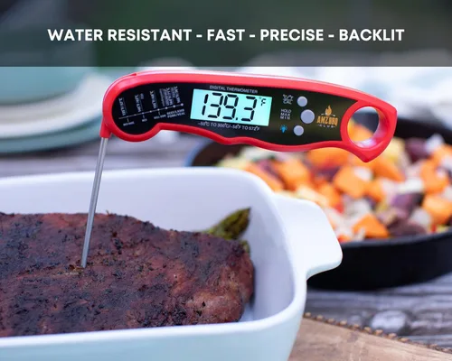 Miniatura 5 de Guantes de barbacoa, termómetro digital de carne y garras de barbacoa para triturar carne - Gran juego de accesorios de herramientas para ahumar