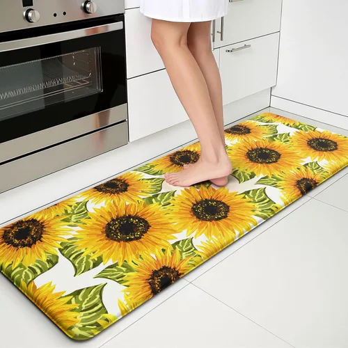 Miniatura 14 de Lemon Tapetes de Cocina para Piso - Tapetes Antifatiga para Piso de Cocina, Acolchados Antideslizantes Lavables de Espuma Viscoelástica