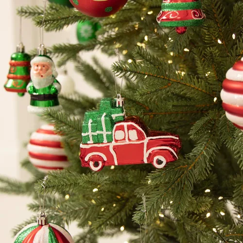 Miniatura 8 de Juego de Adornos de Bolas de Navidad, 64 unidades, Colección Splendor Alegre Rojo Verde Blanco, Adornos Navideños Surtidos Irrompibles para Fiestas