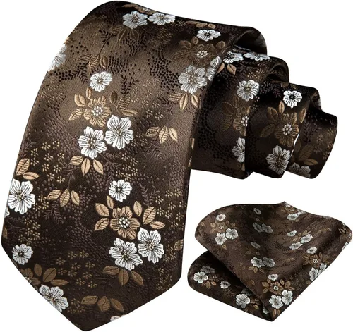 Miniatura 70 de Corbatas florales tejidas clásicas para hombre, corbata cuadrada de bolsillo, corbatas formales para hombres, boda con pañuelo