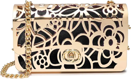 Miniatura 19 de CARIEDO Bolso Elegante de Noche para Mujer, Elegante Bolso de Mano de Terciopelo Exquisito, Bolso de Metal Hueco, para Promesa, Boda, Fiesta