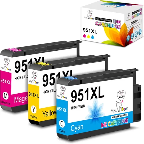 Miniatura 9 de Miss Deer Paquete combinado 950 951 XL, repuesto compatible para HP 950 951XL, funciona con Officejet Pro 8610 8600 8620 8630 8640 8100 8615 251dw
