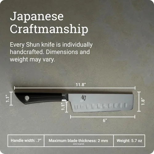 Miniatura 5 de Shun Sora - Cuchillo Nakiri de tierra hueca de 6 pulgadas, cuchillo japonés hecho a mano, borde de acero VG10 y hoja de acero inoxidable 420J, mango