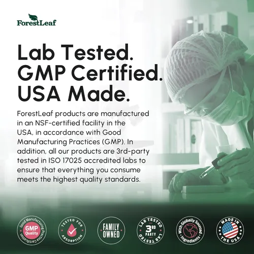 Miniatura 6 de ForestLeaf Suplemento de berberina - 1300 mg por porción - HCl de berberina de ultra alta potencia con canela de Ceilán, melón amargo y gimnema
