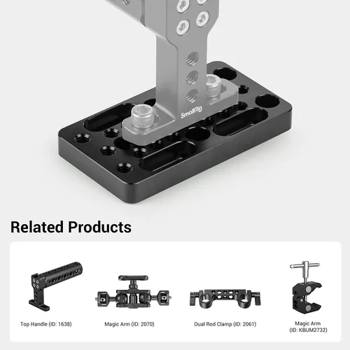 Miniatura 4 de SMALLRIG Placa de conmutación para cámara Easy Plate para bloques de riel, colas de milano y varillas cortas - Versión más larga - 1598