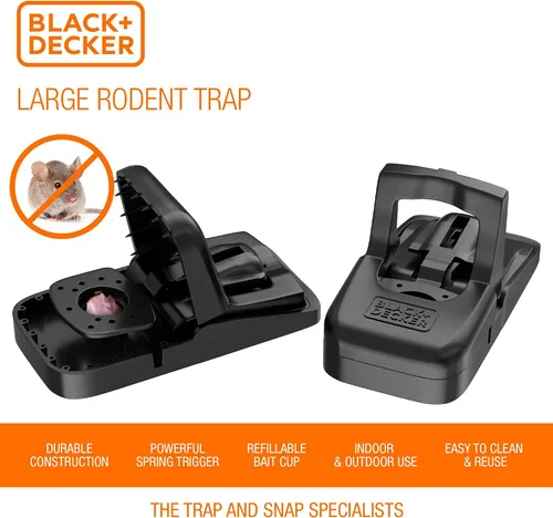 Miniatura 7 de BLACK+DECKER Trampa para ratas para exteriores y ratas en interiores, mata instantáneamente ardillas y ardillas - Trampa a presión para roedores