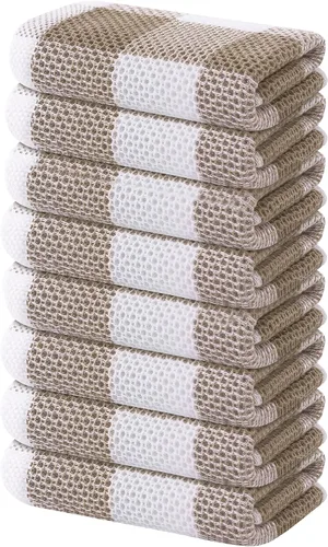 Miniatura 39 de Homaxy Paños de cocina 100% algodón, tejido gofre a cuadros, 12 x 12 pulgadas, toallas para platos súper suaves y absorbentes, de secado rápido