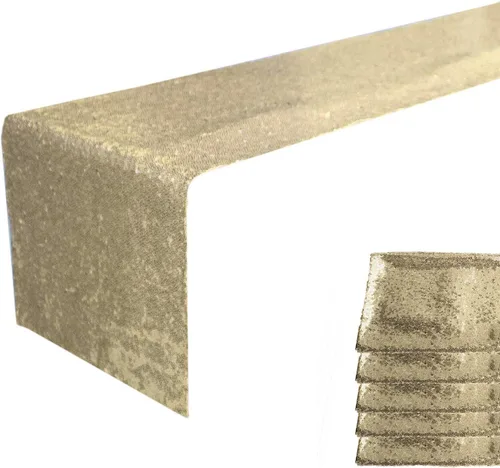 Miniatura 23 de JYFLZQ Camino de mesa de lentejuelas negras de 12 x 72 pulgadas, manteles de mesa de tela con lentejuelas negras brillantes - Caminos brillantes
