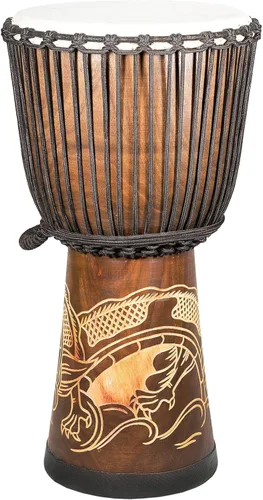 Miniatura 8 de Nuevo Djembe Linecarv estándar, 24" alto, 12" cabeza, NK190 Dragon