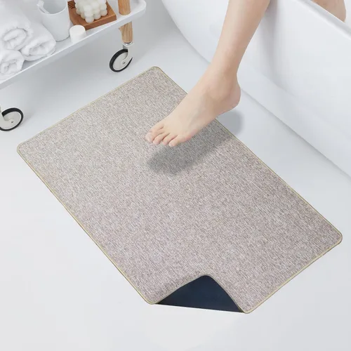Yancorp Tapetes de baño finos de 20 x 32 pulgadas, de goma antideslizante, de secado rápido, tapetes de baño de tela acogedora para debajo de la