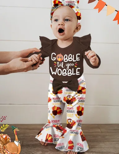 Miniatura 3 de Ropa de bebé niña, 4 piezas, trajes de niña recién nacida, con volantes, mameluco de campana para bebé, diadema, bandana, conjuntos de ropa, regalos
