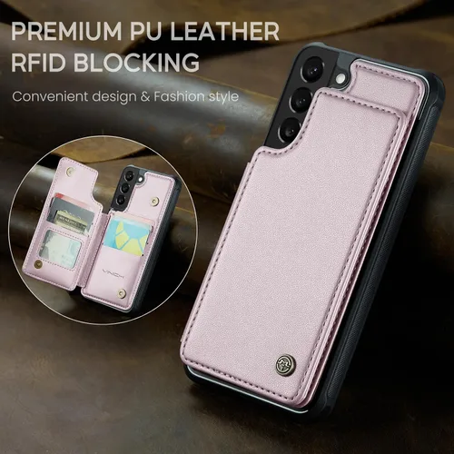 Miniatura 8 de Vinich Funda tipo cartera para Samsung Galaxy S22 Plus con tarjetero y ranuras de crédito con bloqueo RFID, función atril, a prueba de golpes