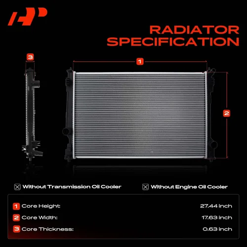 Miniatura 3 de A-Premium Conjunto de radiador de refrigerante del motor compatible con Toyota Camry 2018 2019 2020 2021, 2.5L 3.5L, repuesto # 1640025130
