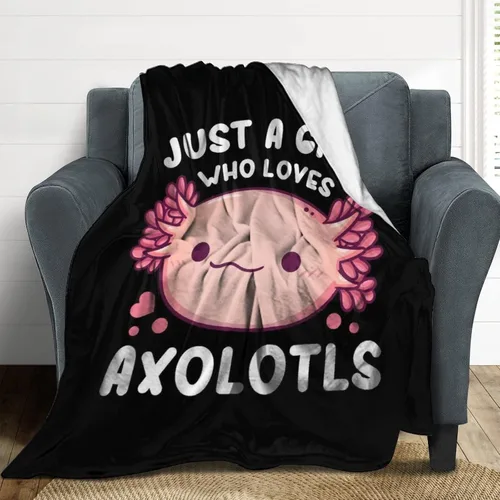Miniatura 7 de Manta de ajolotl, bonita manta de franela para niñas, regalo de 80 x 60 pulgadas Axolotl_2