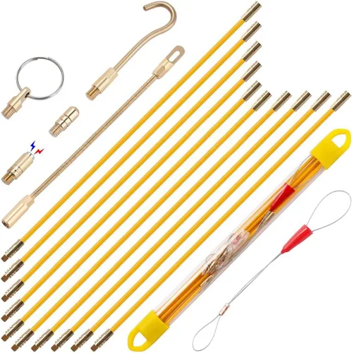 Miniatura 10 de Kit de cinta pescadora eléctrica de fibra de vidrio de 11 pies con 5 accesorios diferentes y herramienta de cinta pescadora en un estuche