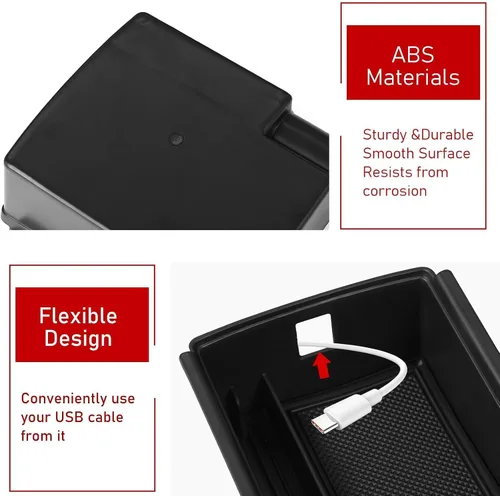 Miniatura 5 de TTCR-II Compatible con el organizador de consola central Volkswagen Tiguan 2025-2026, para consola VW Tiguan 2025 2026, bandeja organizadora