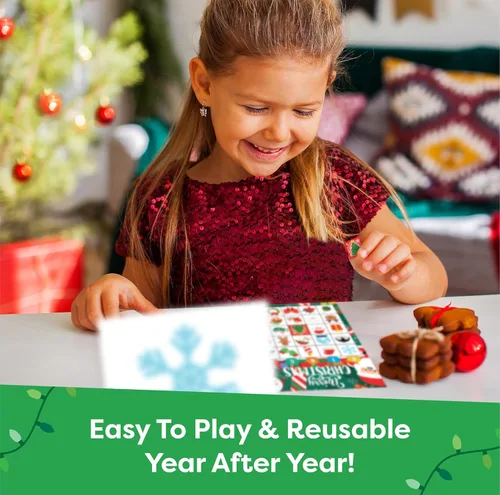 Miniatura 6 de Joyousa Juego de bingo de Navidad para niños, grupos grandes, 30 jugadores, juegos de Navidad para fiestas familiares, bingo de Navidad reutilizable