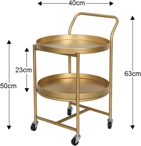Miniatura 5 de XPLKQXE Carrito de servicio, carrito de servicio de barra móvil, con ruedas, estante de almacenamiento de metal, estante de 2 niveles para el hogar