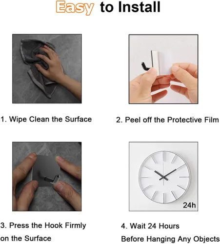 Miniatura 3 de Ganchos adhesivos para toallas EDMILE para baños, 8 piezas de ganchos para toallas para colgar sombreros, batas, abrigos, ganchos adhesivos
