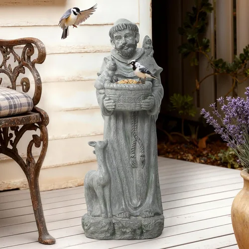 Miniatura 10 de LuxenHome - Estatua de Virgen María para exteriores, estatua religiosa de jardín de 30 pulgadas, estatua de la Santísima Madre al aire libre