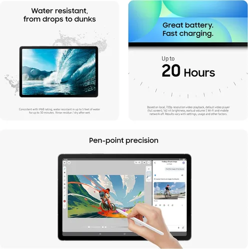 Miniatura 4 de SAMSUNG Galaxy Tab S10 FE - Tablet Android WiFi de 128 GB, pantalla grande, batería de larga duración, procesador Exynos 1580, resistente al agua