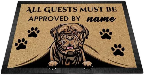 Miniatura 8 de Tapete personalizado con nombre de perro que mira al perro Cocker Spaniel, todos los invitados deben ser aprobados por alfombras para decoración